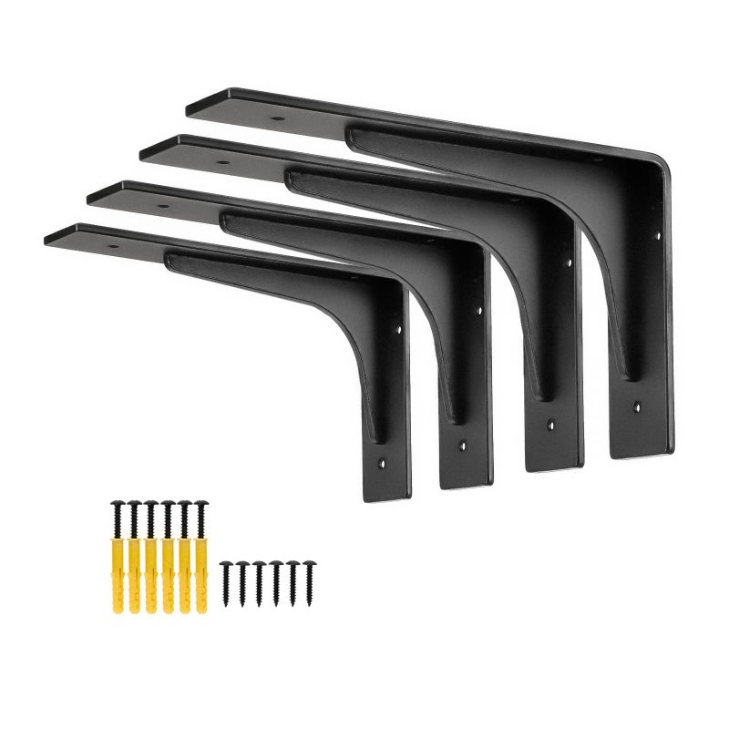 Firmetal 8"" x 4.7 ""Shelf Bracket  L Shelf Brackets max Load 300lbs  Premium Alloy Metal Heavy Duty Shelf Bracket  high Strength Mounting Hardware Included  countertop Support  Pack of 4. (8 INCH x 4.7INCH) - Image 1